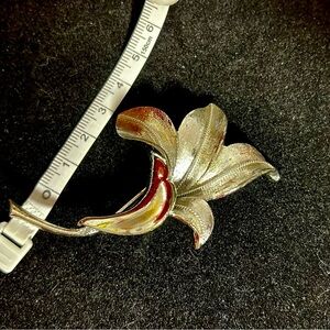 Vintage Coro Silver Floral Brooch